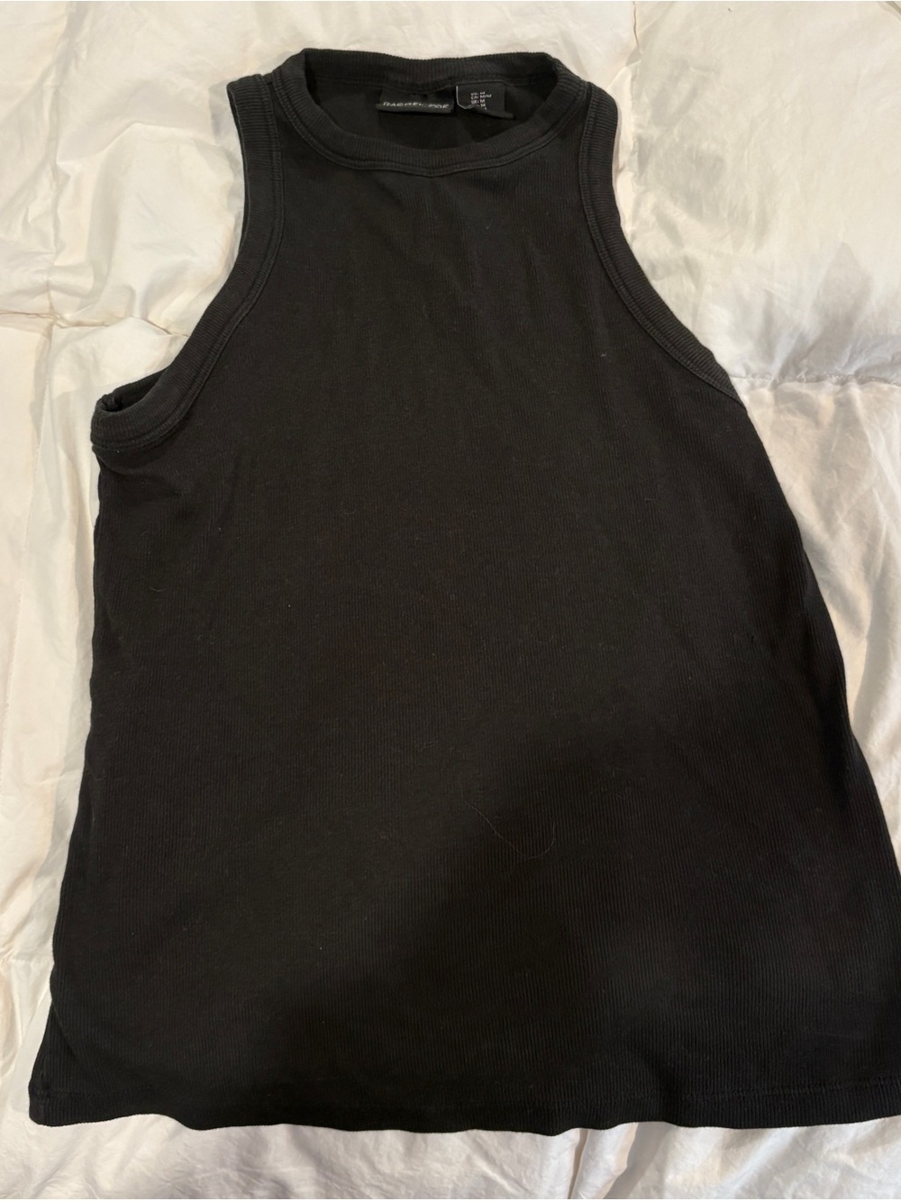 Rachel Zoe Black Ribbed Tank Top